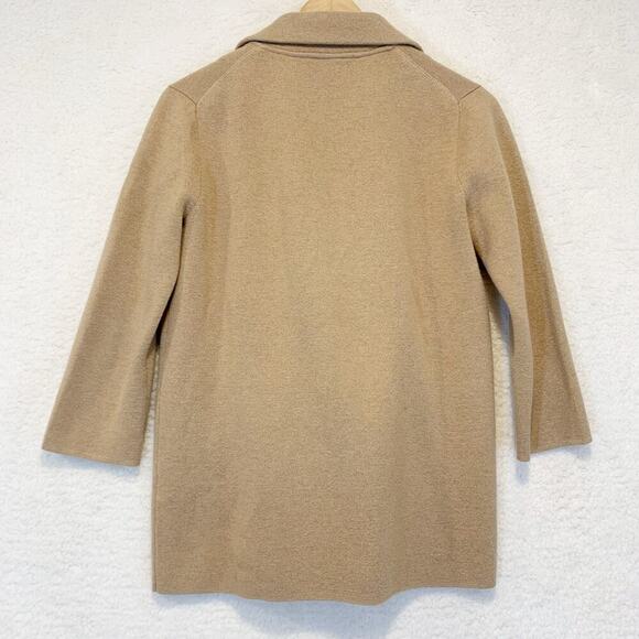 J. Crew Sophie Open Front Merino Wool Blend Sweater Blazer Womens XS Tan Camel - Picture 3 of 8